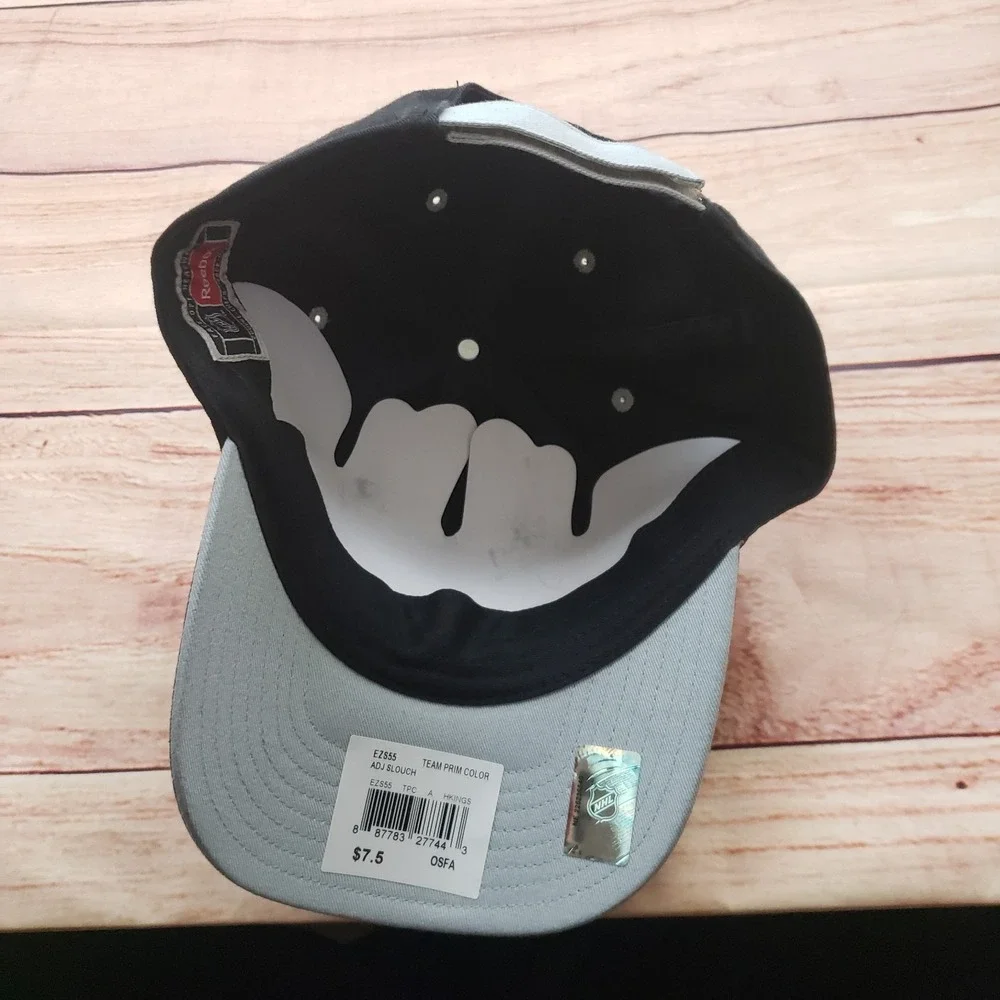 Los Angeles‎ Kings Hat Cap Strap Back Black Gray NHL Hockey Mens Reebok NEW A1